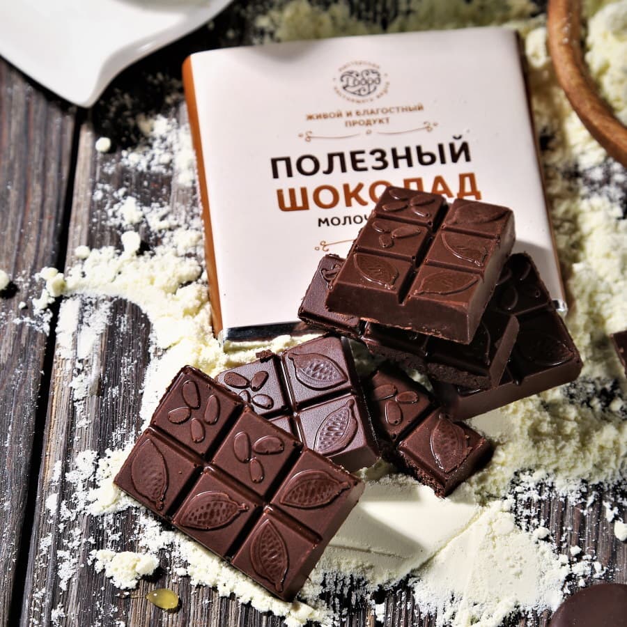 Шоколад молочный, 54% какао, на меду, (классический) — миниатюра 6